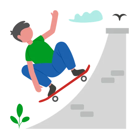 Boy doing skate Boarding  Illustration