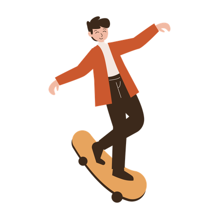 Boy doing Skate styling in park  Illustration