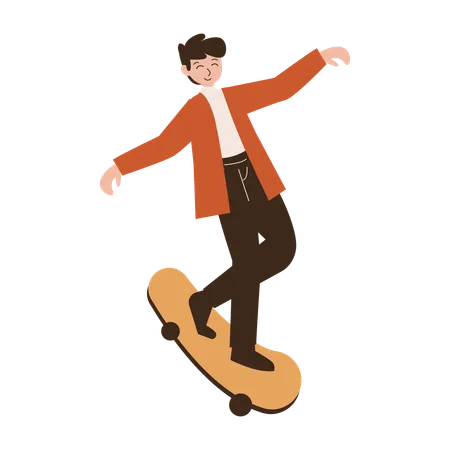 Boy doing Skate styling in park  Illustration