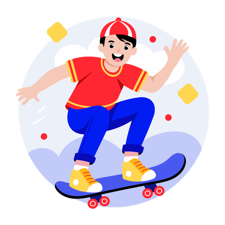 Boy doing Skateboarding  Illustration