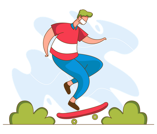 Boy doing skateboarding  Illustration