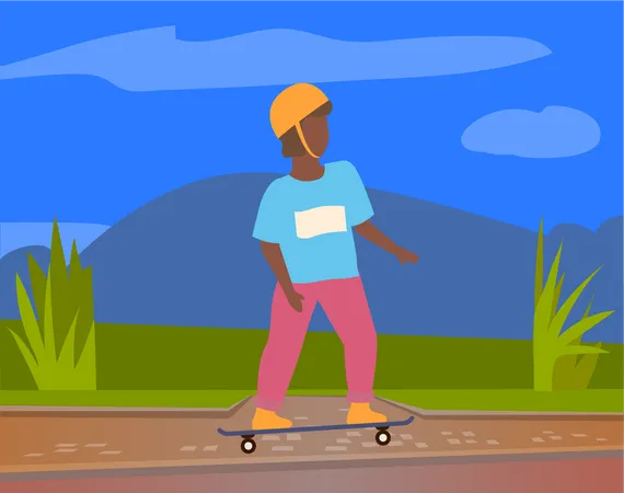 Boy doing Skating  Illustration
