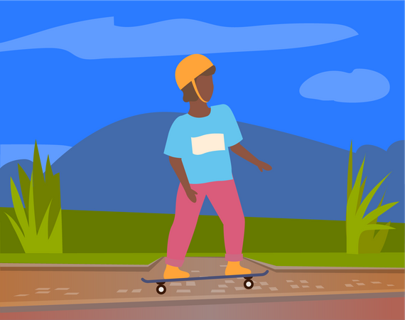 Boy doing Skating  Illustration
