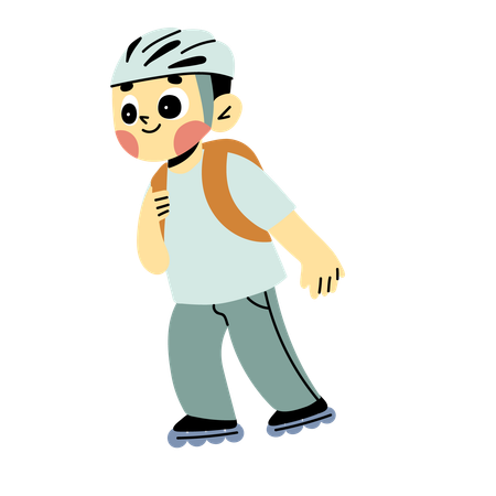 Boy doing skating with helmet  일러스트레이션