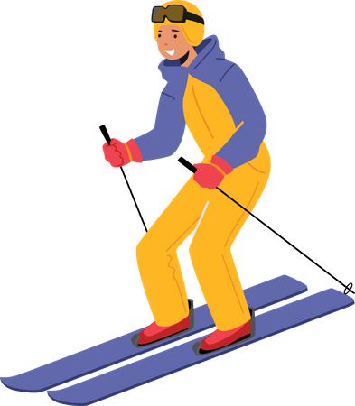 Boy doing skiing Illustration