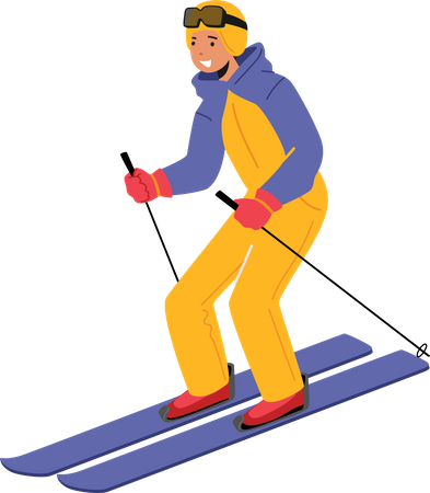 Boy doing skiing  Illustration