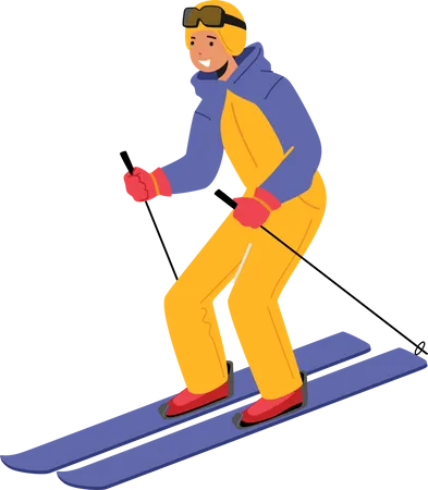 Boy doing skiing  Illustration