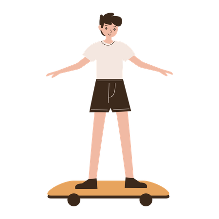 Boy doing Street skateboarding  Illustration