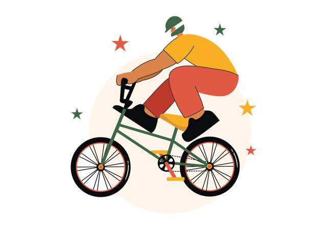 Boy doing stunt using bmx bike  Illustration