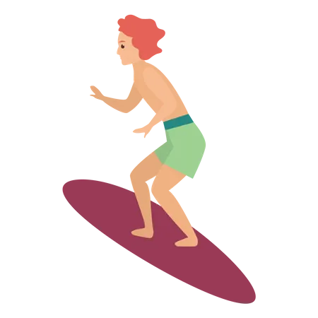 Boy doing surfing  Illustration