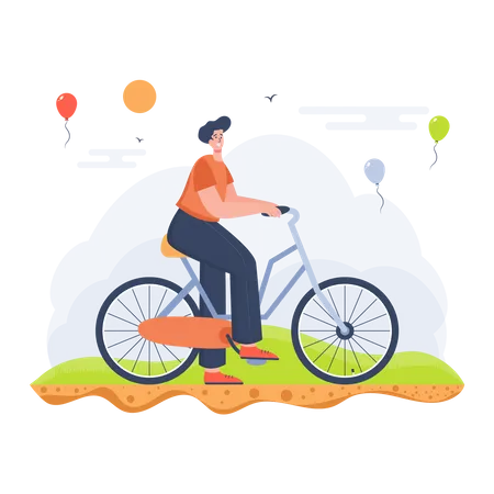 Boy doing the cycling  Illustration