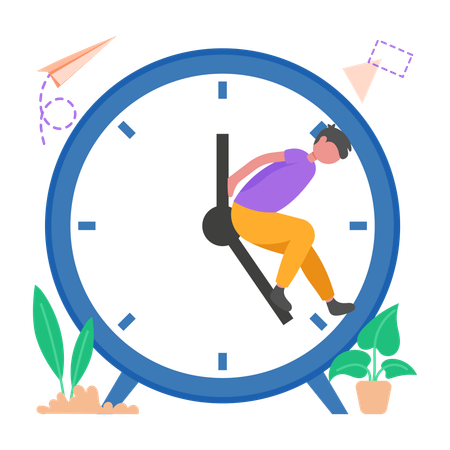 Boy doing Time Management  Illustration