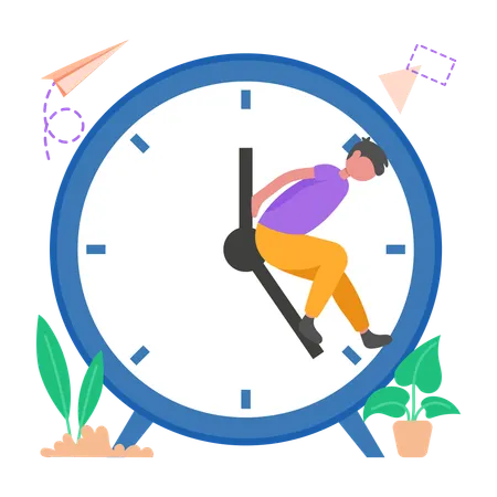 Boy doing Time Management  Illustration