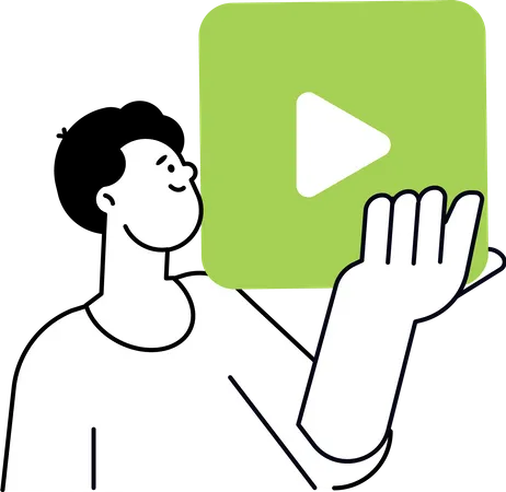 Boy doing video marketing and streaming  Illustration