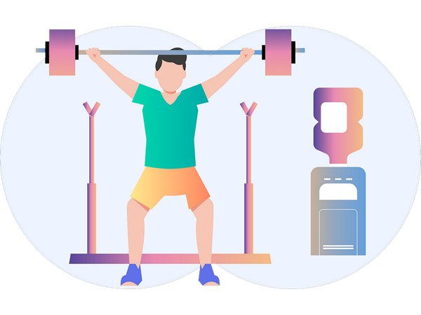 Boy doing weightlifting  Illustration