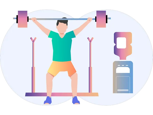 Boy doing weightlifting  Illustration