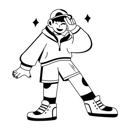 Boy doing winking  Illustration