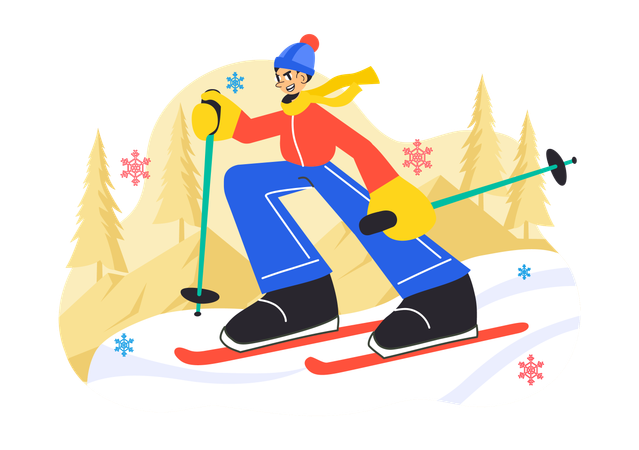 Boy doing winter sports  Illustration
