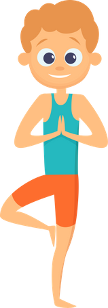 Boy doing yoga  Illustration