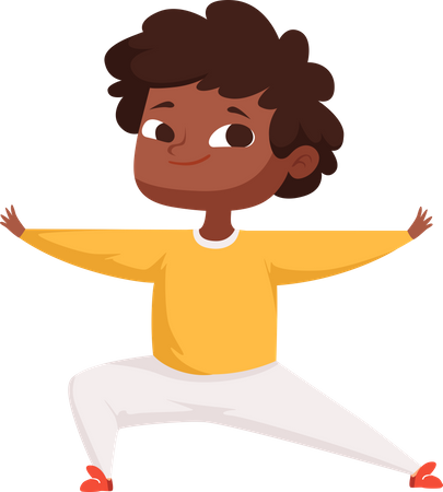 Boy doing yoga  Illustration