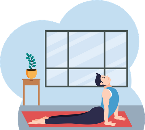 Boy Doing Yoga  Illustration