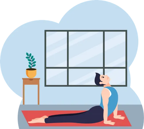 Boy Doing Yoga  Illustration