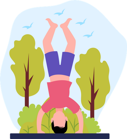 Boy doing yoga  Illustration