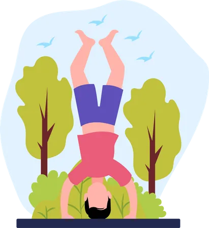 Boy doing yoga  Illustration