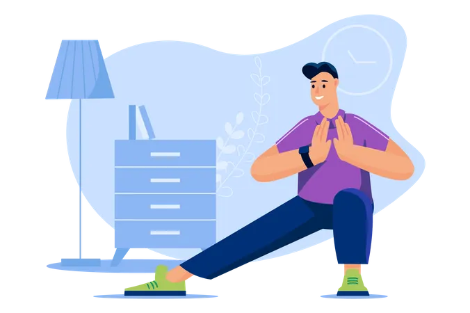 Boy doing yoga  Illustration