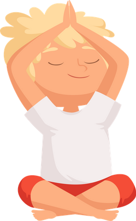 Boy doing yoga  Illustration