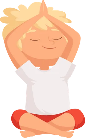 Boy doing yoga  Illustration