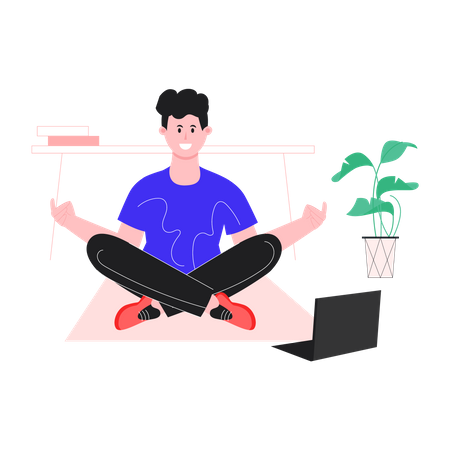 Boy doing yoga  Illustration