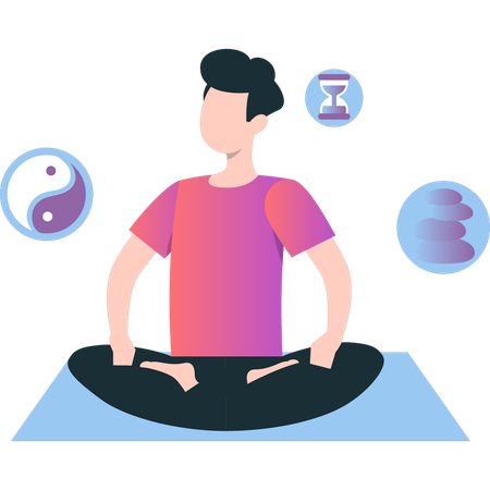 Boy doing yoga  Illustration