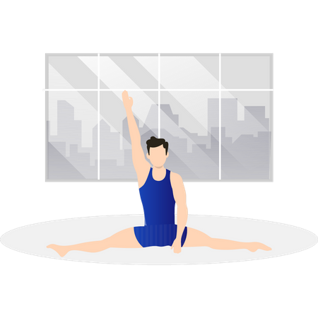 Boy doing yoga pose  Illustration
