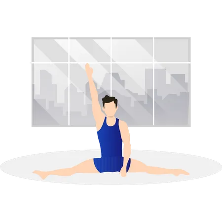 Boy doing yoga pose  Illustration