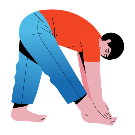 Boy doing yoga stretching  Illustration