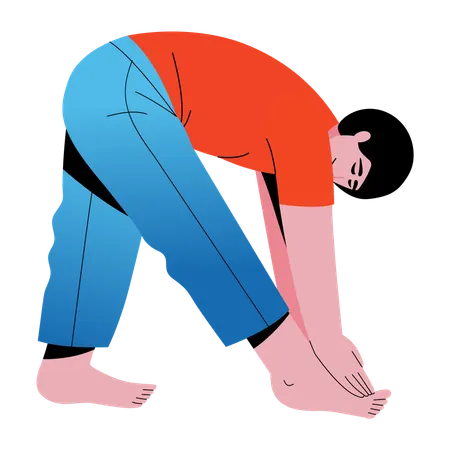Boy doing yoga stretching  Illustration