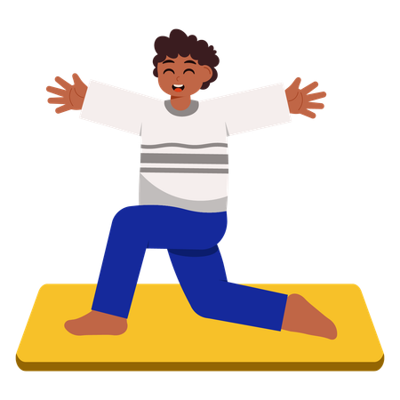Boy Doing Yoga Vinyasa  Illustration