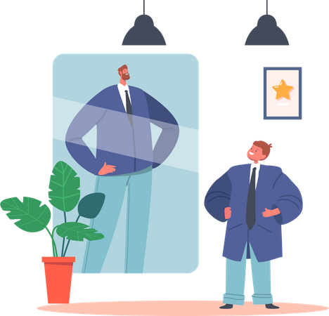 Boy Dreaming To Be Successful businessman  Illustration
