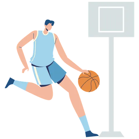 Boy Dribbling basketball  Illustration