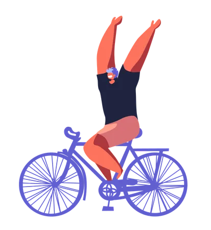Boy enjoy cycling  Illustration