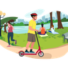 illustration globber scooter