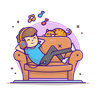 boy enjoying song illustration free download