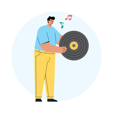 Boy enjoying Rhythm Illustration