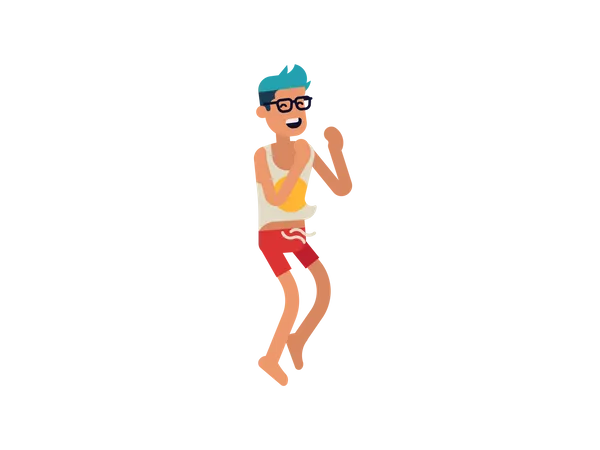 Boy enjoying summer break  Illustration