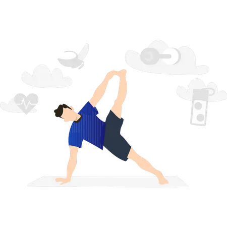 Boy exercising for fitness  Illustration