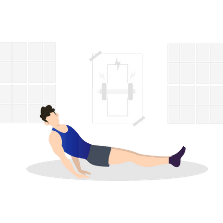 Boy exercising  Illustration