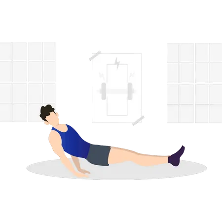 Boy exercising  Illustration