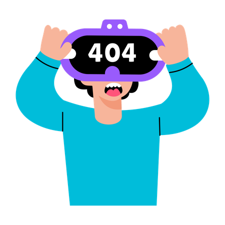 VR 실패에 직면한 소년  일러스트레이션