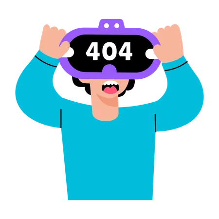 Boy facing vr failure  Illustration